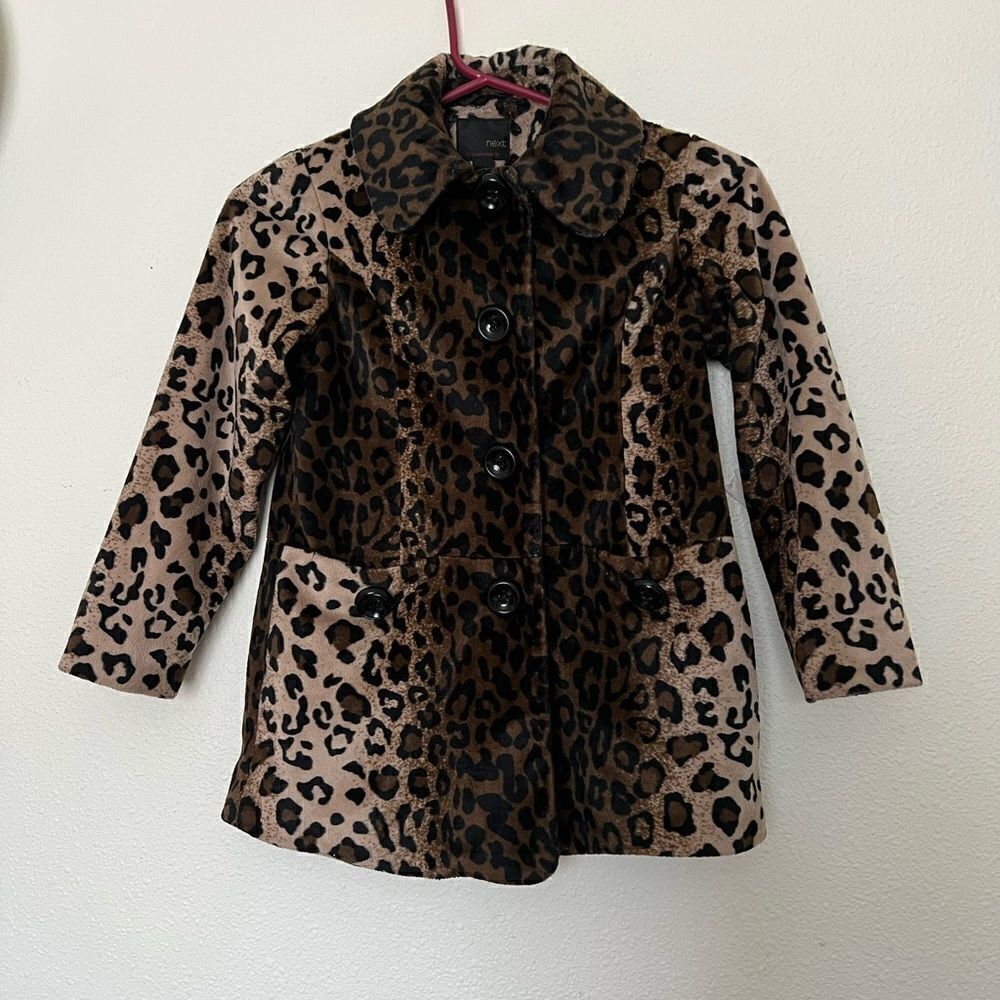 Next Leopard print Kids Girl Coat size 7-8 years